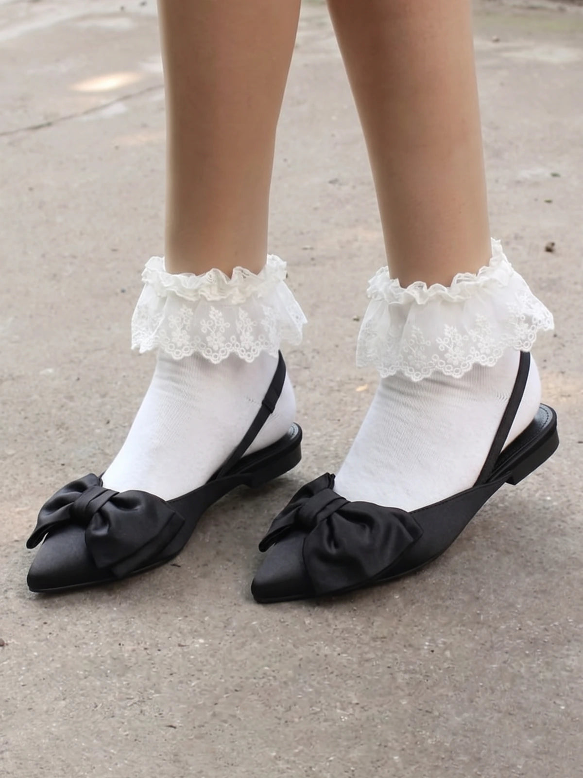 Babetaine Satin Bow Slingback Flats