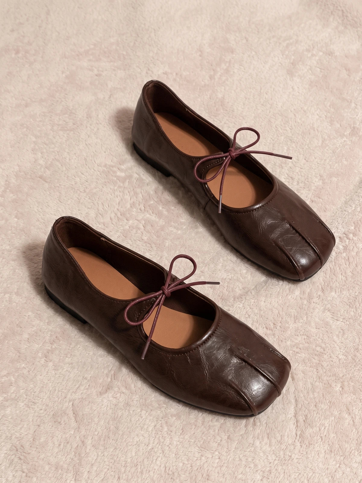 Ottilia Dark Brown Seam Ballerina Flats