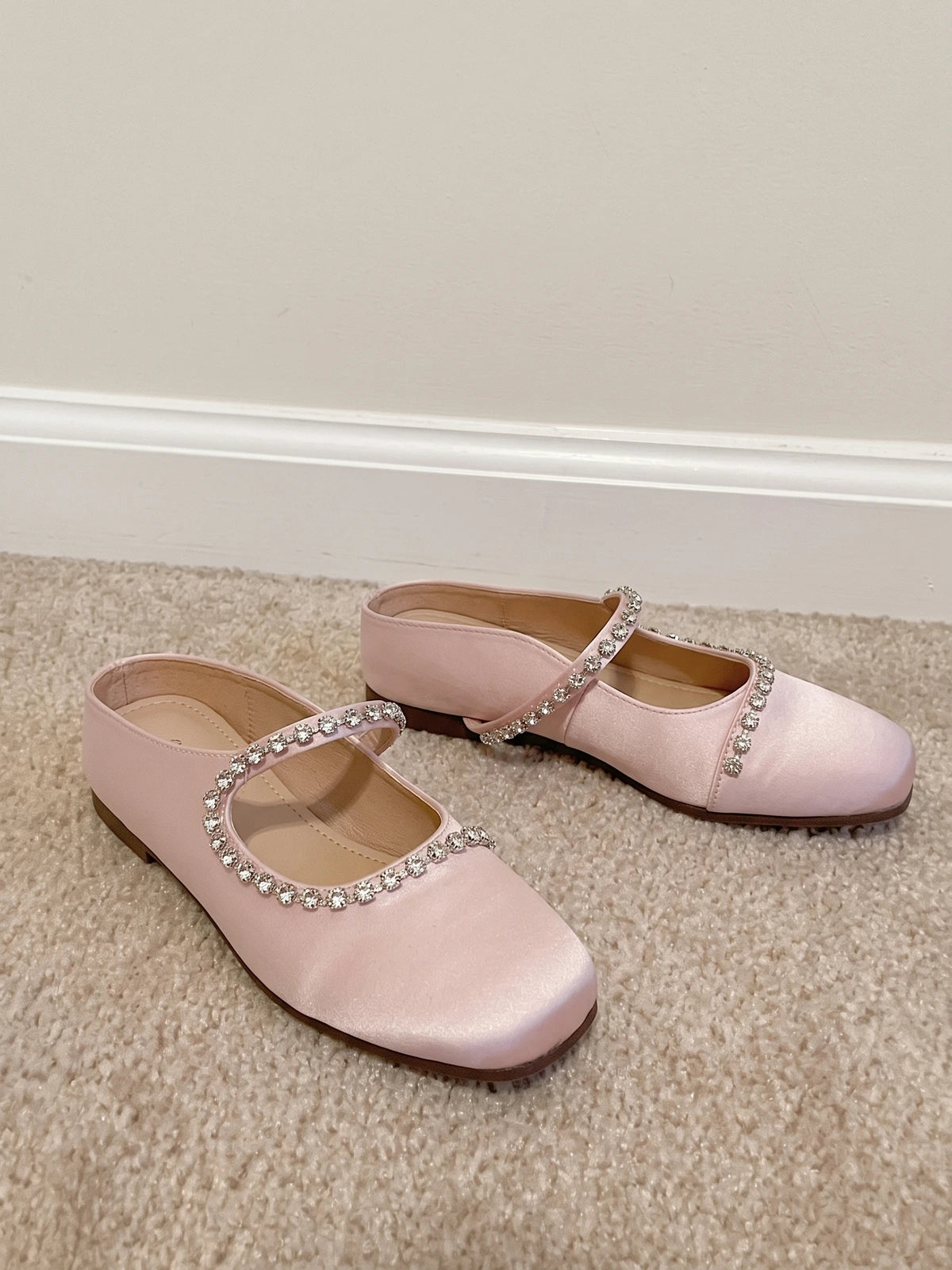 Faustina Rhinestone Satin Mules