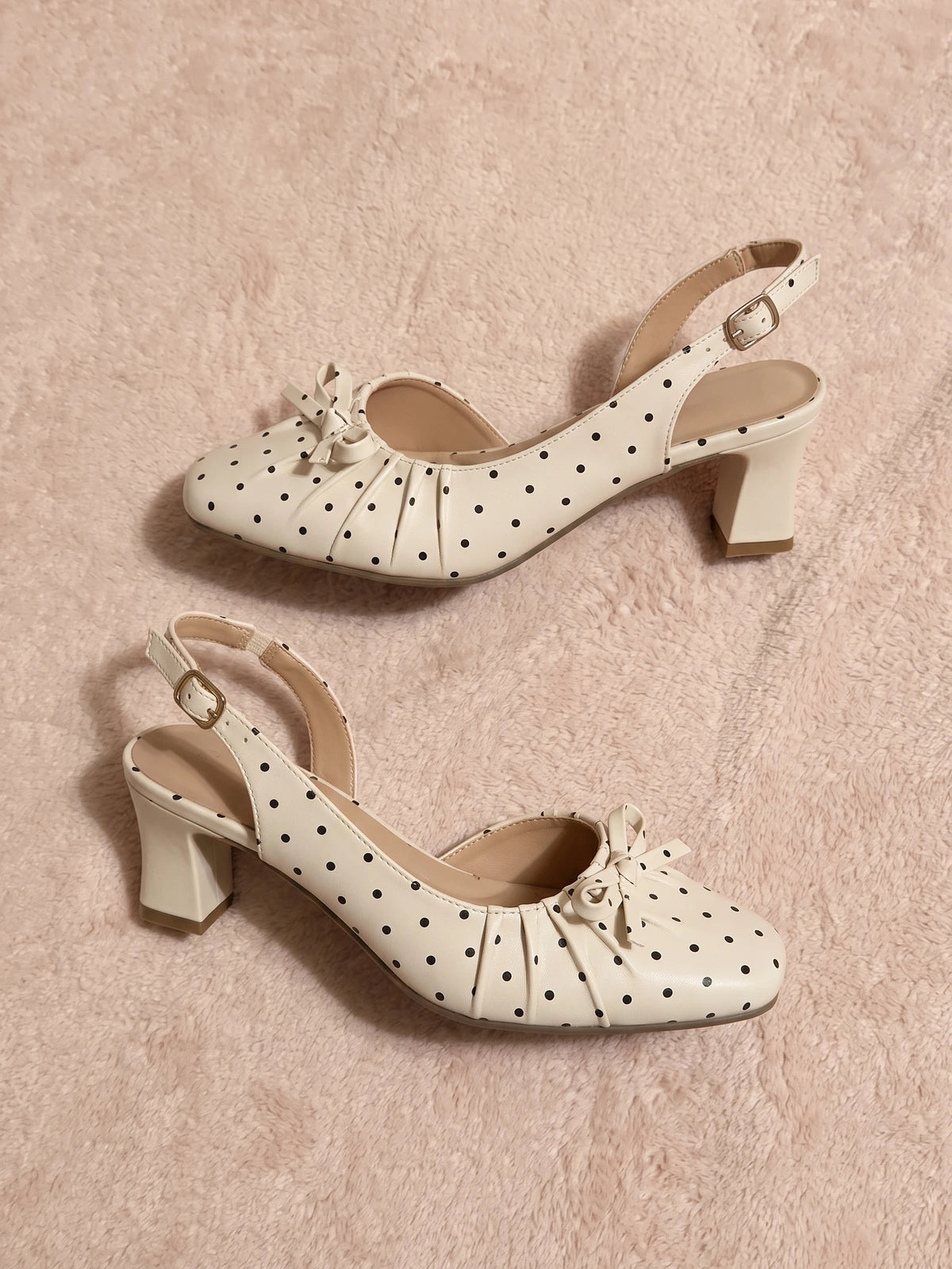Fleurette Polka Dot Slingback Heels