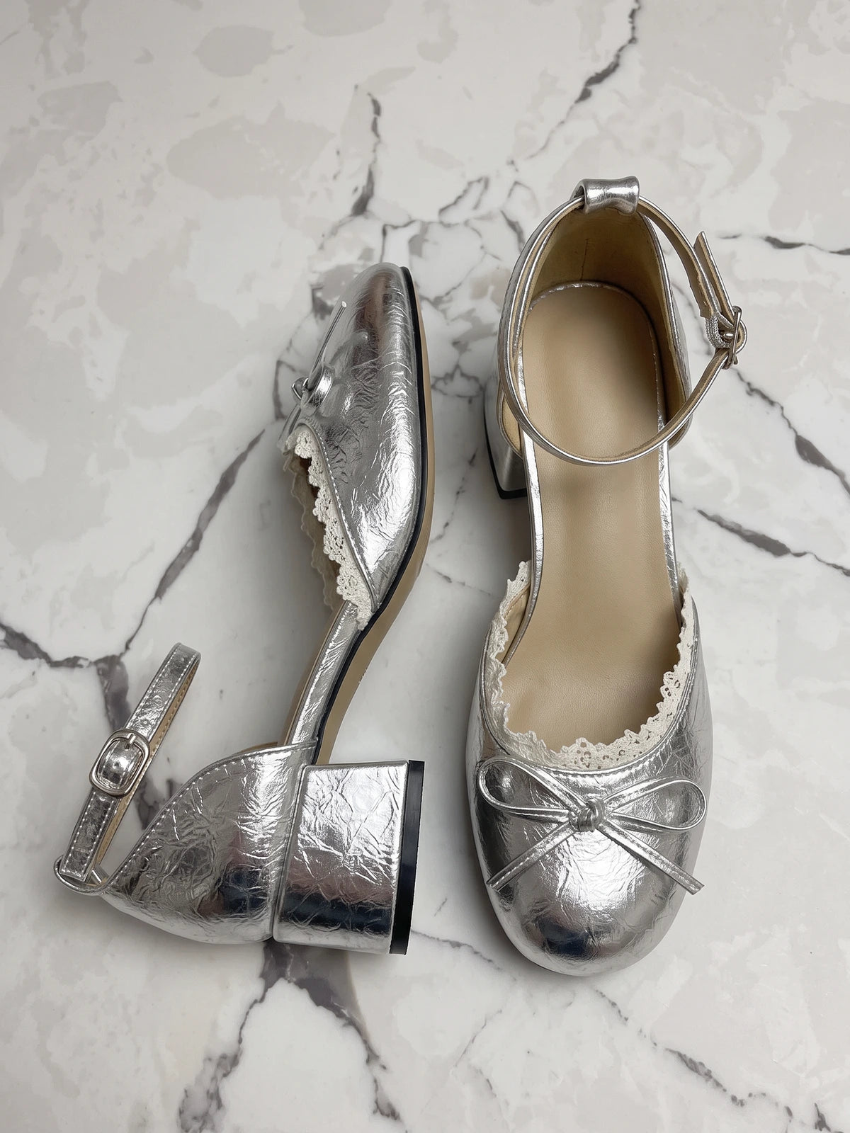 Silver Darling Mary Janes