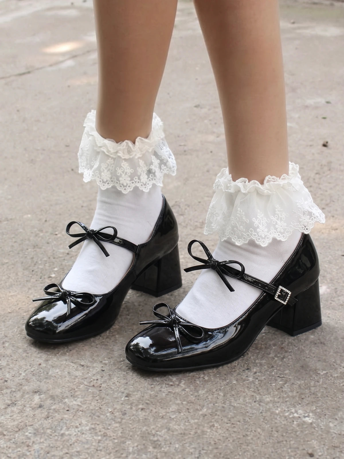 Philomene Crystal Bow Patent Mary Janes