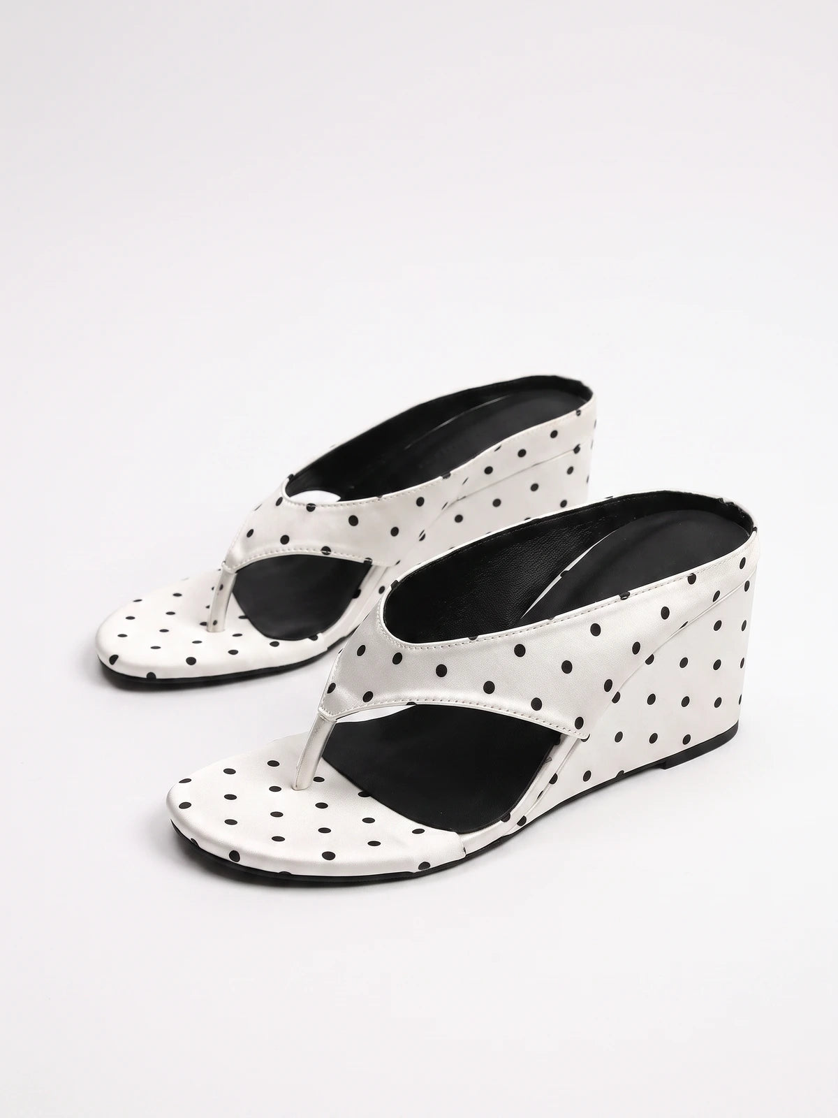 Josette Polka Dot Wedge Mules