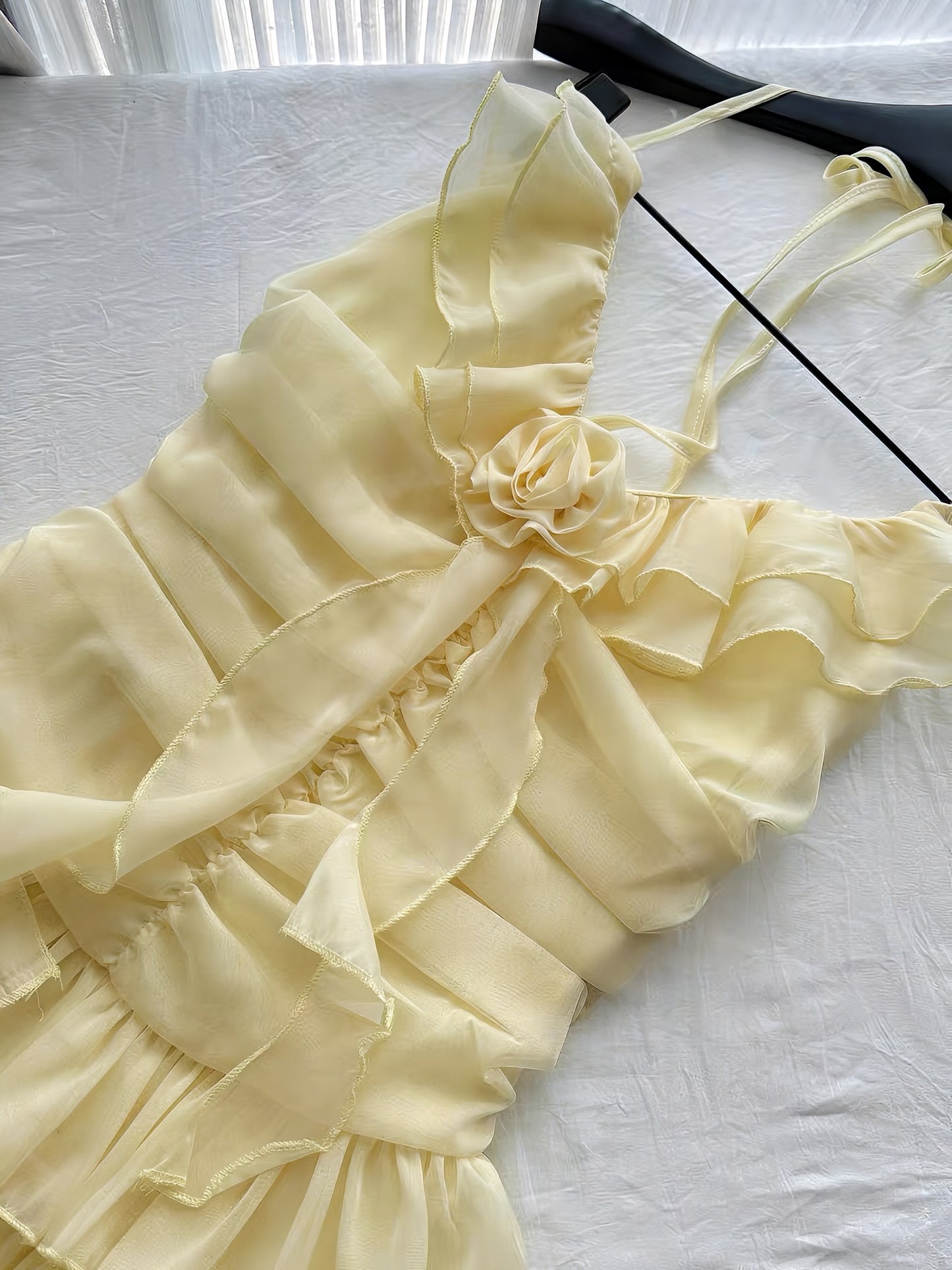 French Ruffled Chiffon Cake Dress