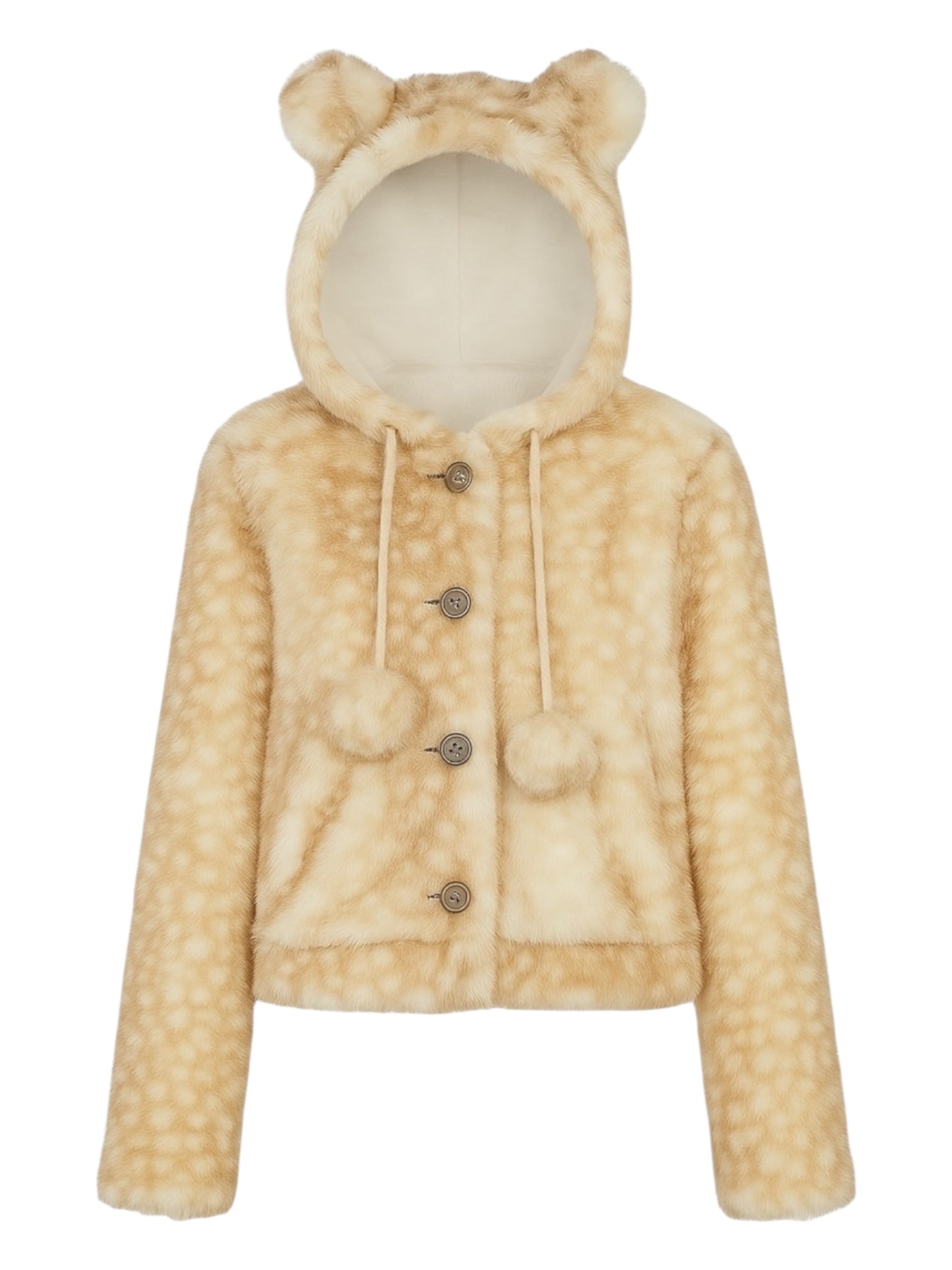 Gold Fog Spotted Deer Fur Coat