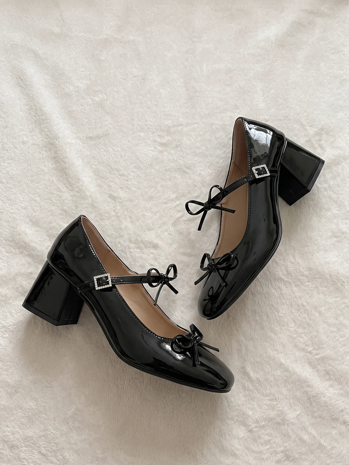 Philomene Crystal Bow Patent Mary Janes