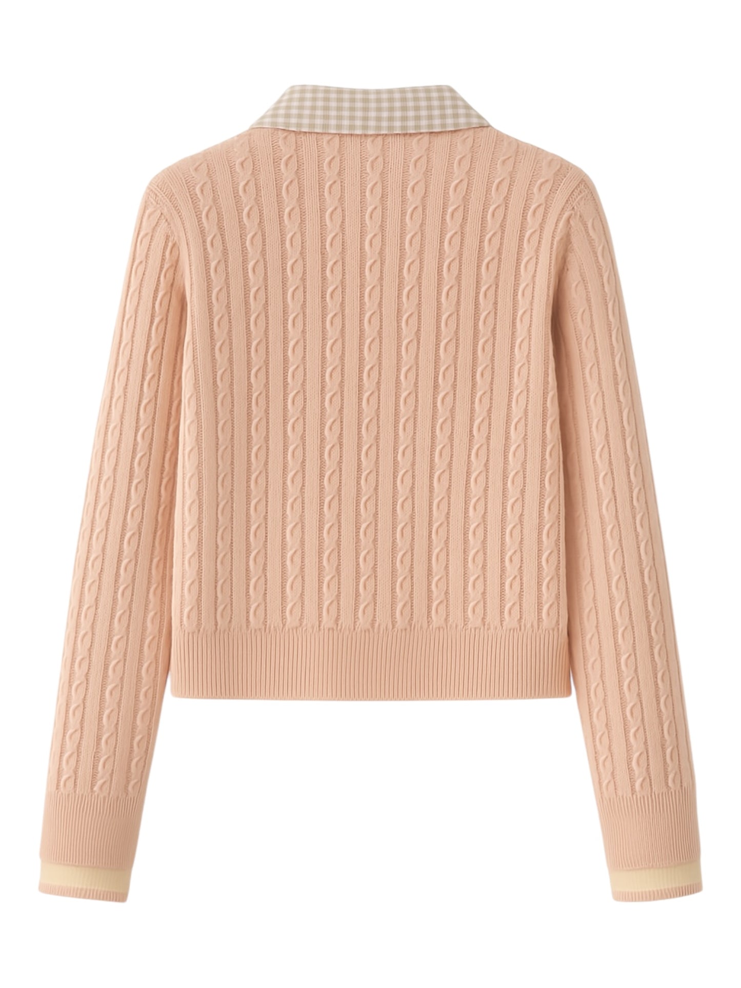 Pink Retro Two-Piece Sweater with Collar