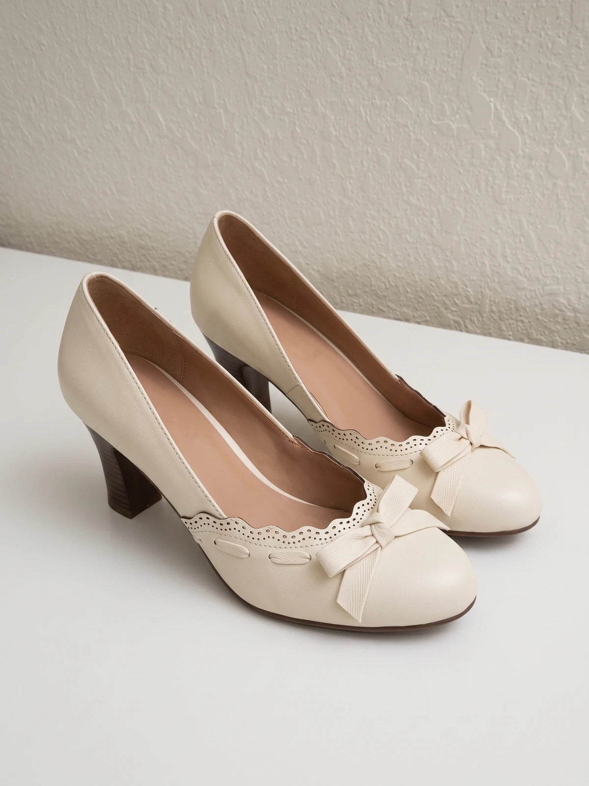 Marichelle Scalloped Bow Heels