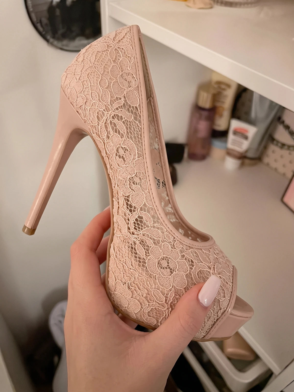 Mignettienne Floral Lace Stiletto Heels