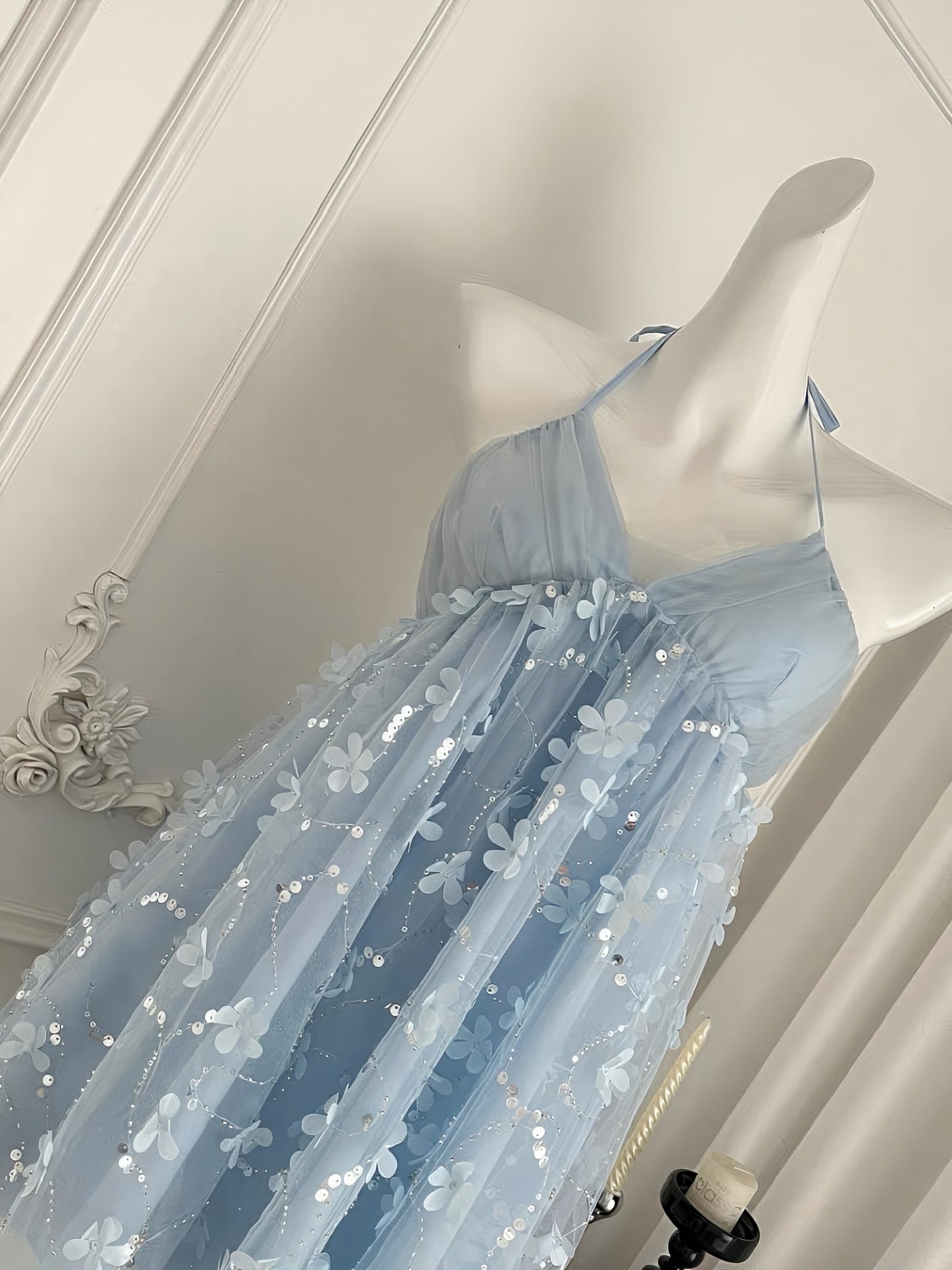 Dreamy Halter Floral Holiday Dress