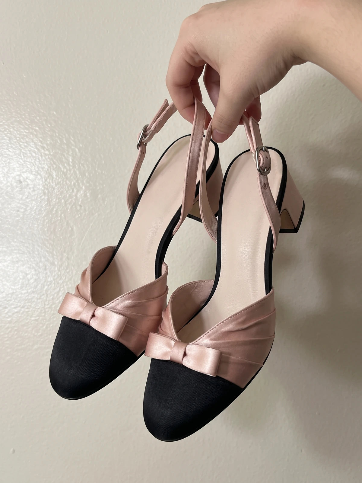Anaise Pleated Bow Slingback Heels