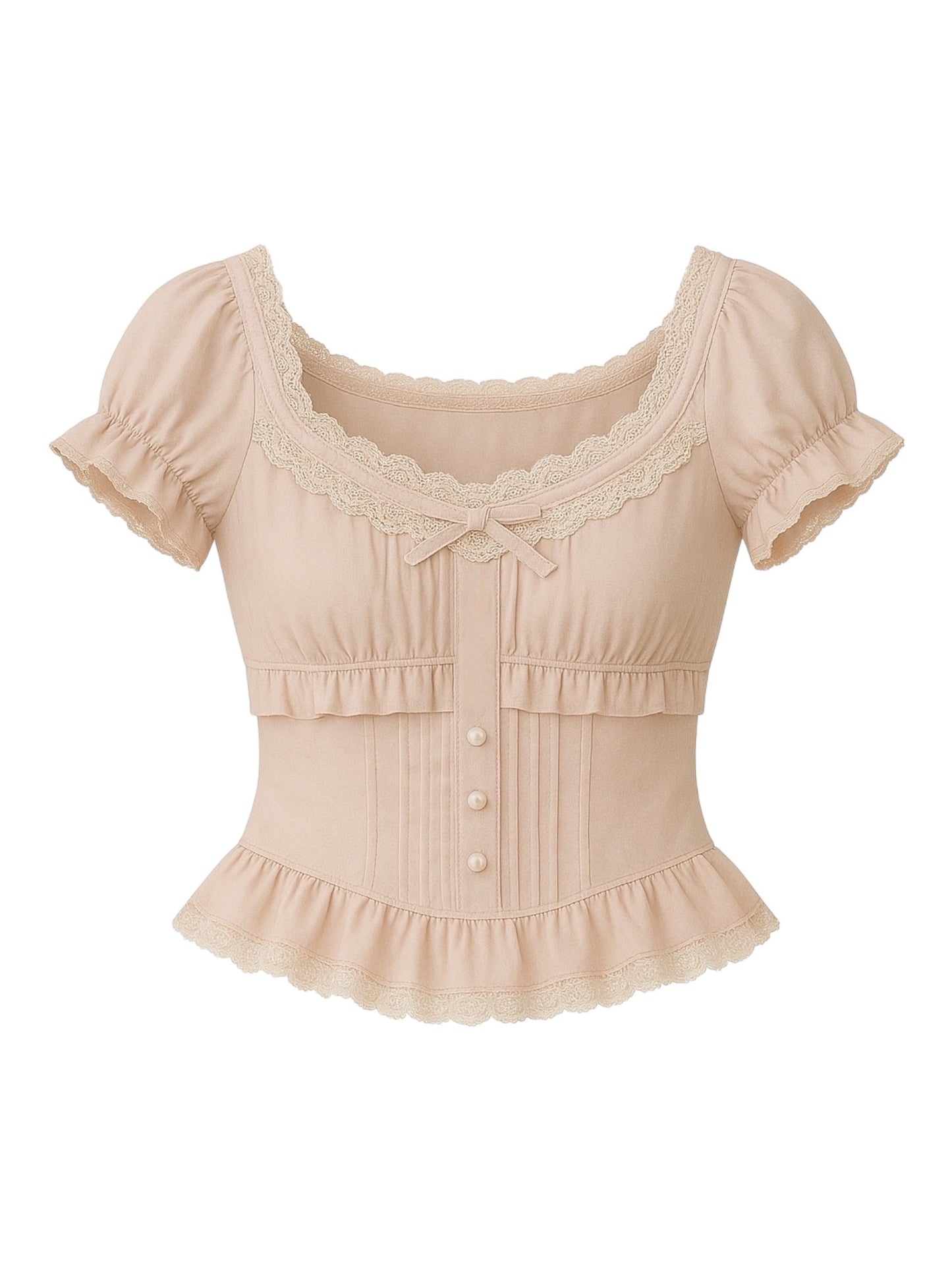Beaded Glossy Embroidered Waist Top