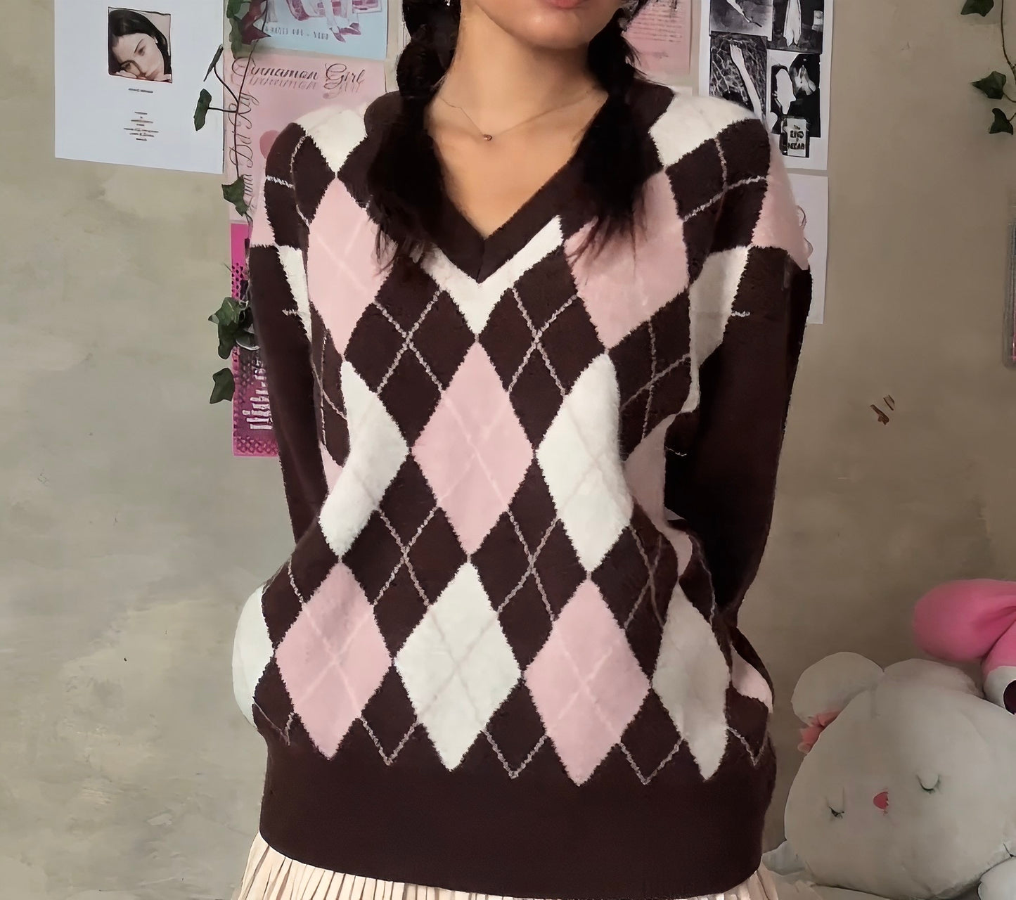 Mocha Diamond Knit