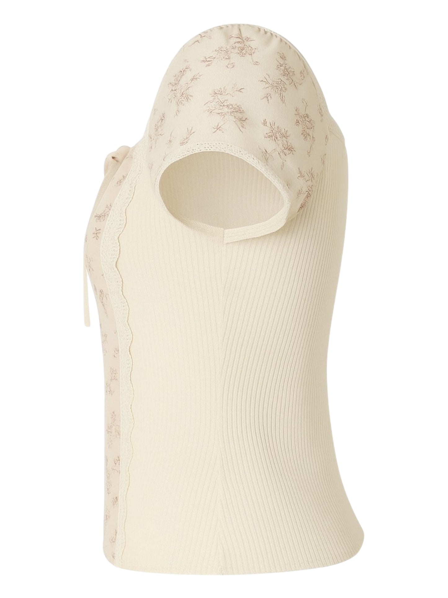 Retro Floral Lace Splicing Top