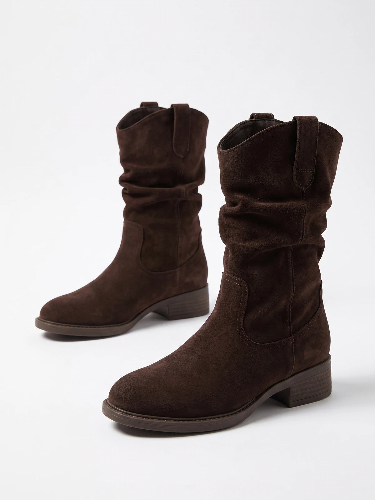 Lisabette Slouchy Suedette Mid-Calf Boots