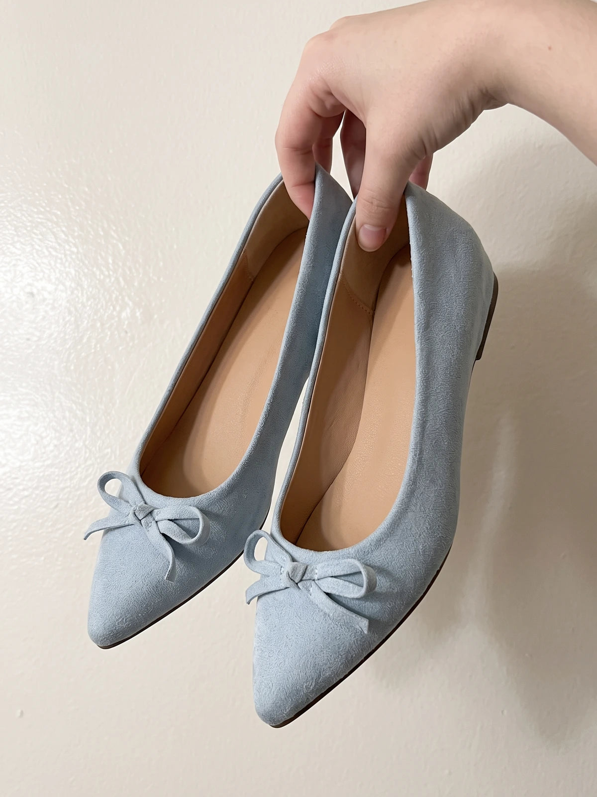 Azelie Suede Bow Pointed Flats