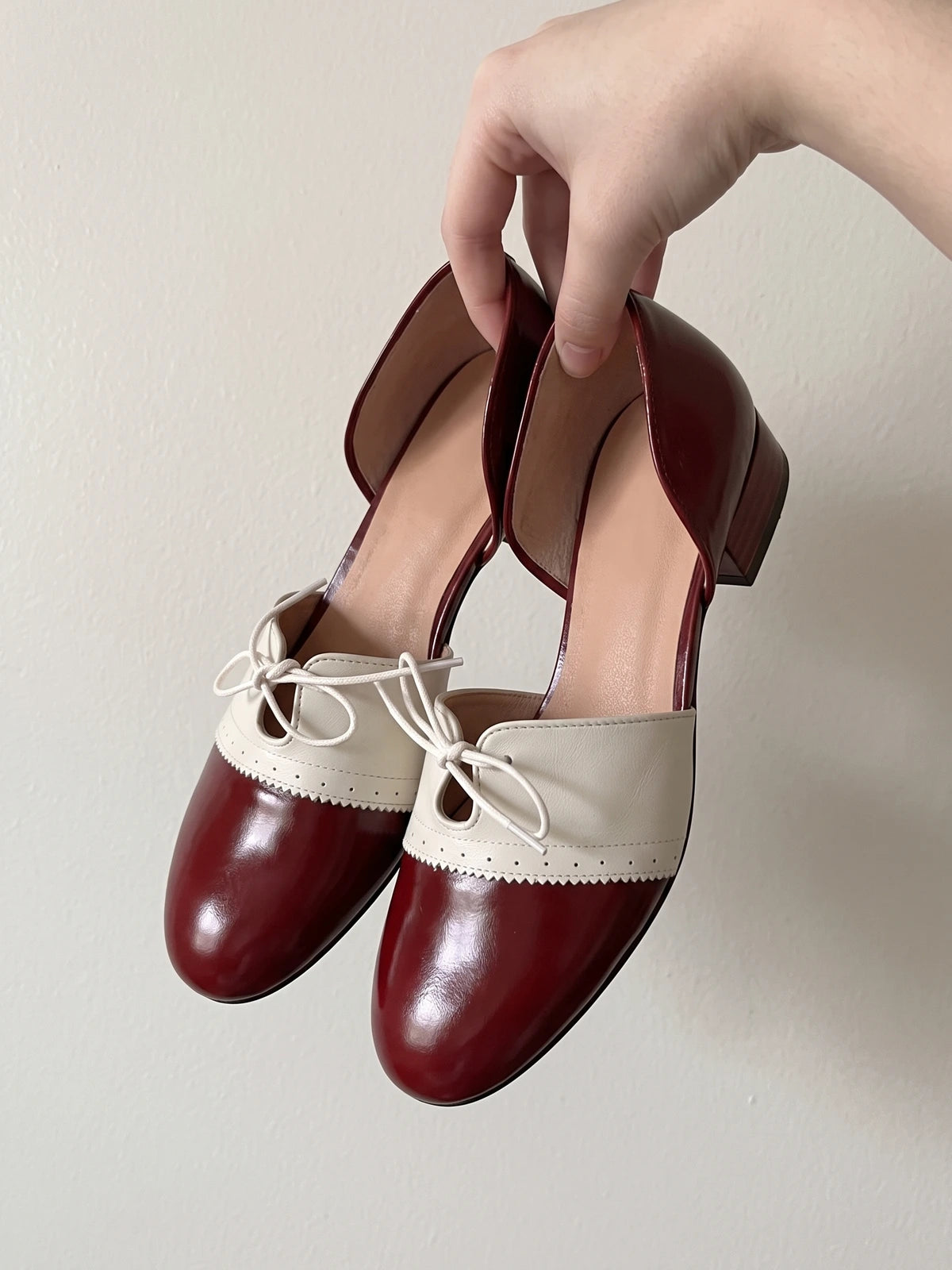 Madelon Two-Tone Brogue D'Orsay Flats