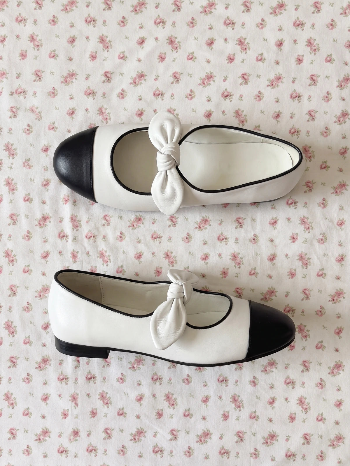 Orianne Two-Tone Bow Ballet Flats