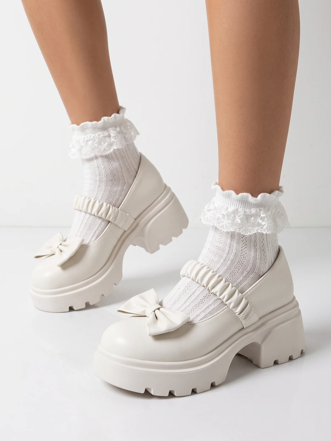 Mireil Bow Lug Sole Mary Janes