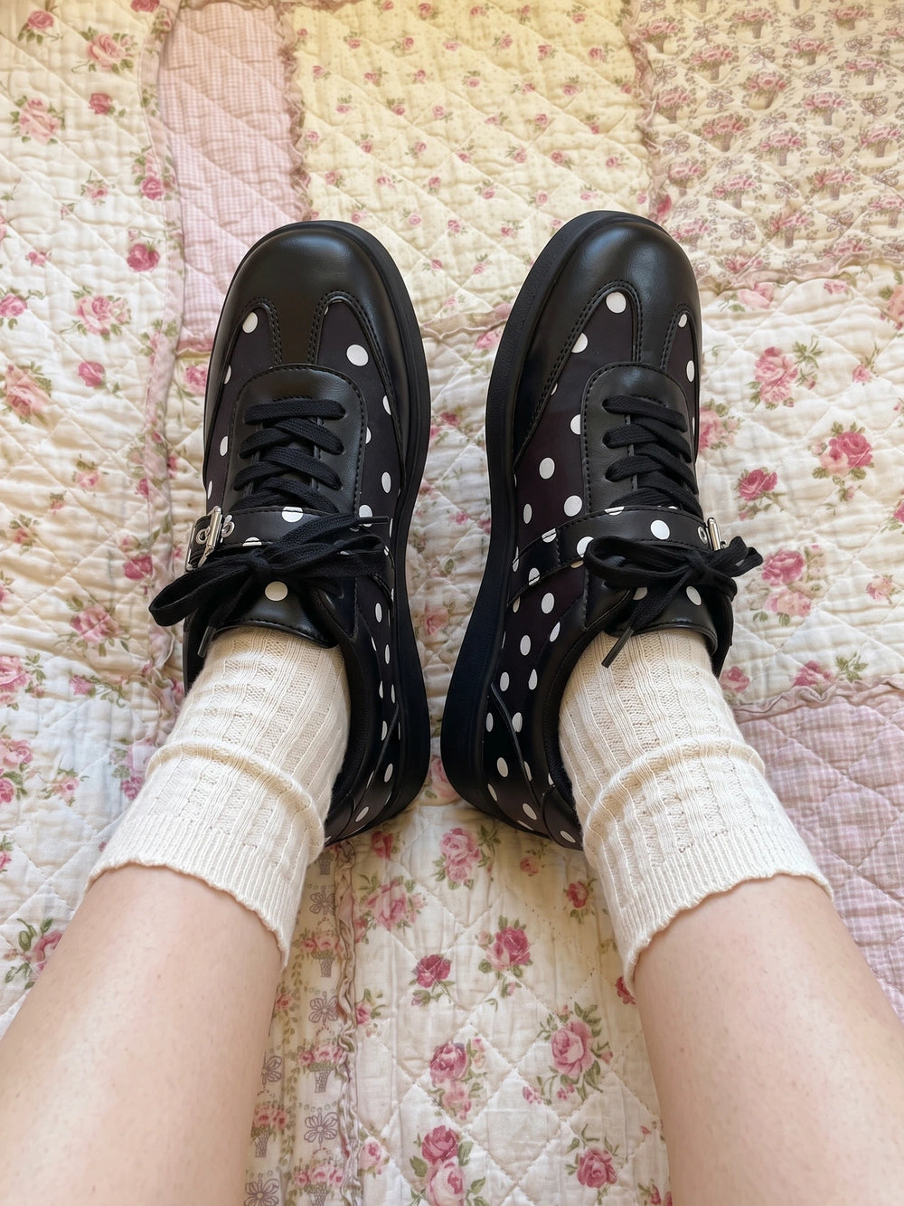 Madelief Polka Dot Buckle Trainers