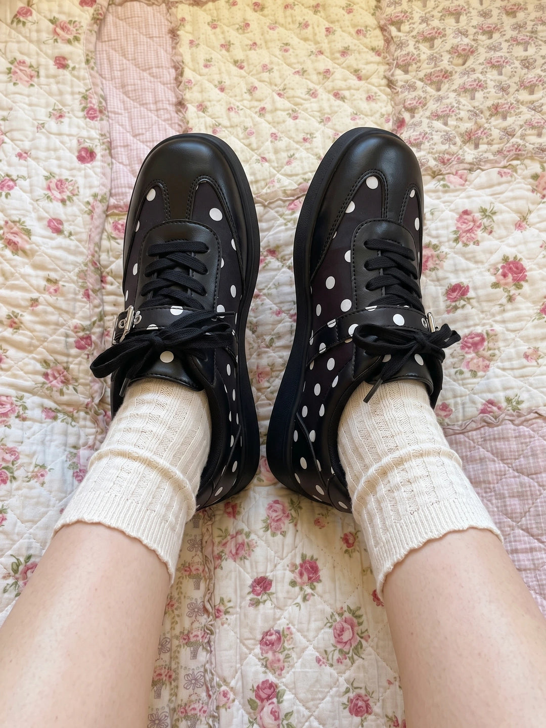 Madelief Polka Dot Buckle Trainers