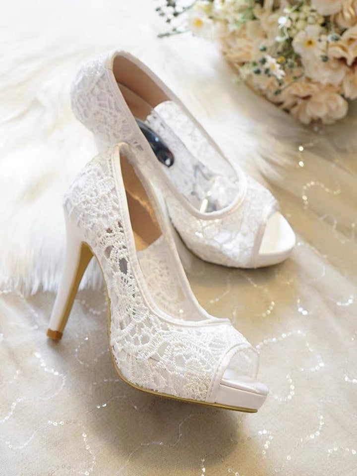 Floral Lace Stiletto Heels