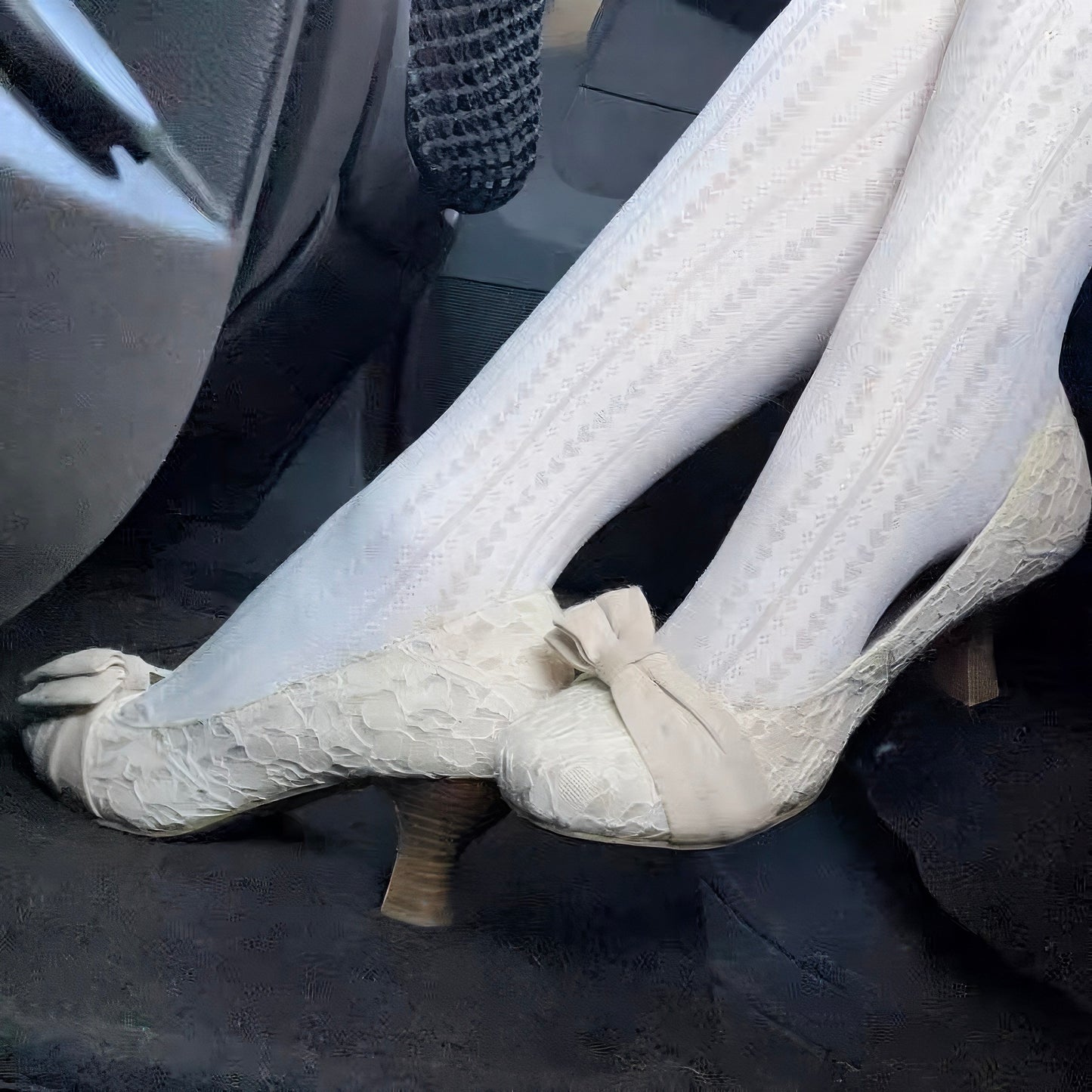 Celeste Lace Bow Heels