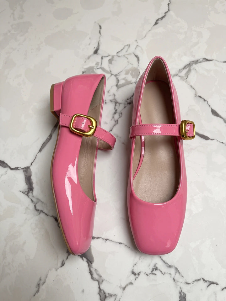 Zorionne Patent Mary Jane Flats