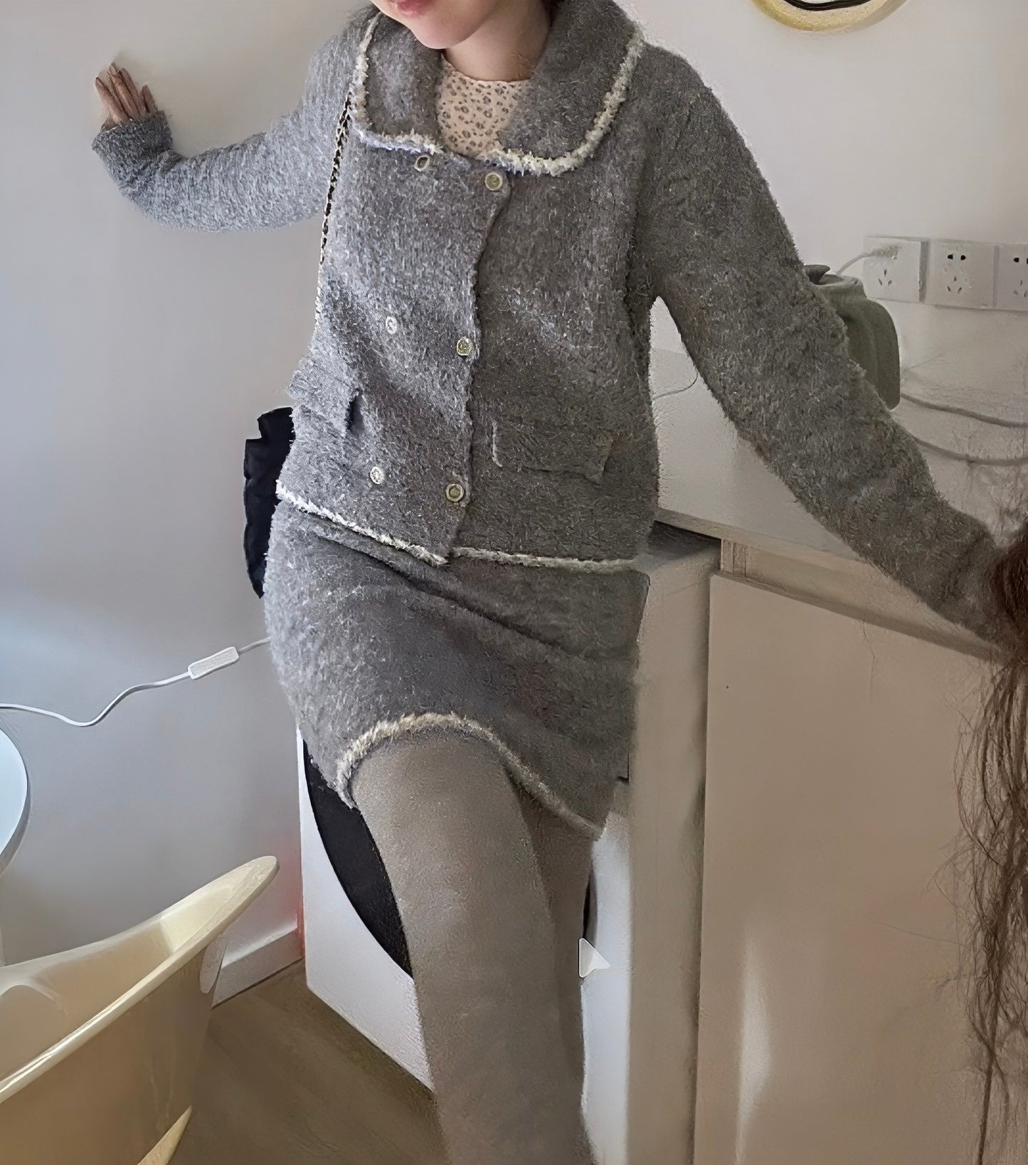 Chanel-Inspired Peter Pan Collar Knit Set