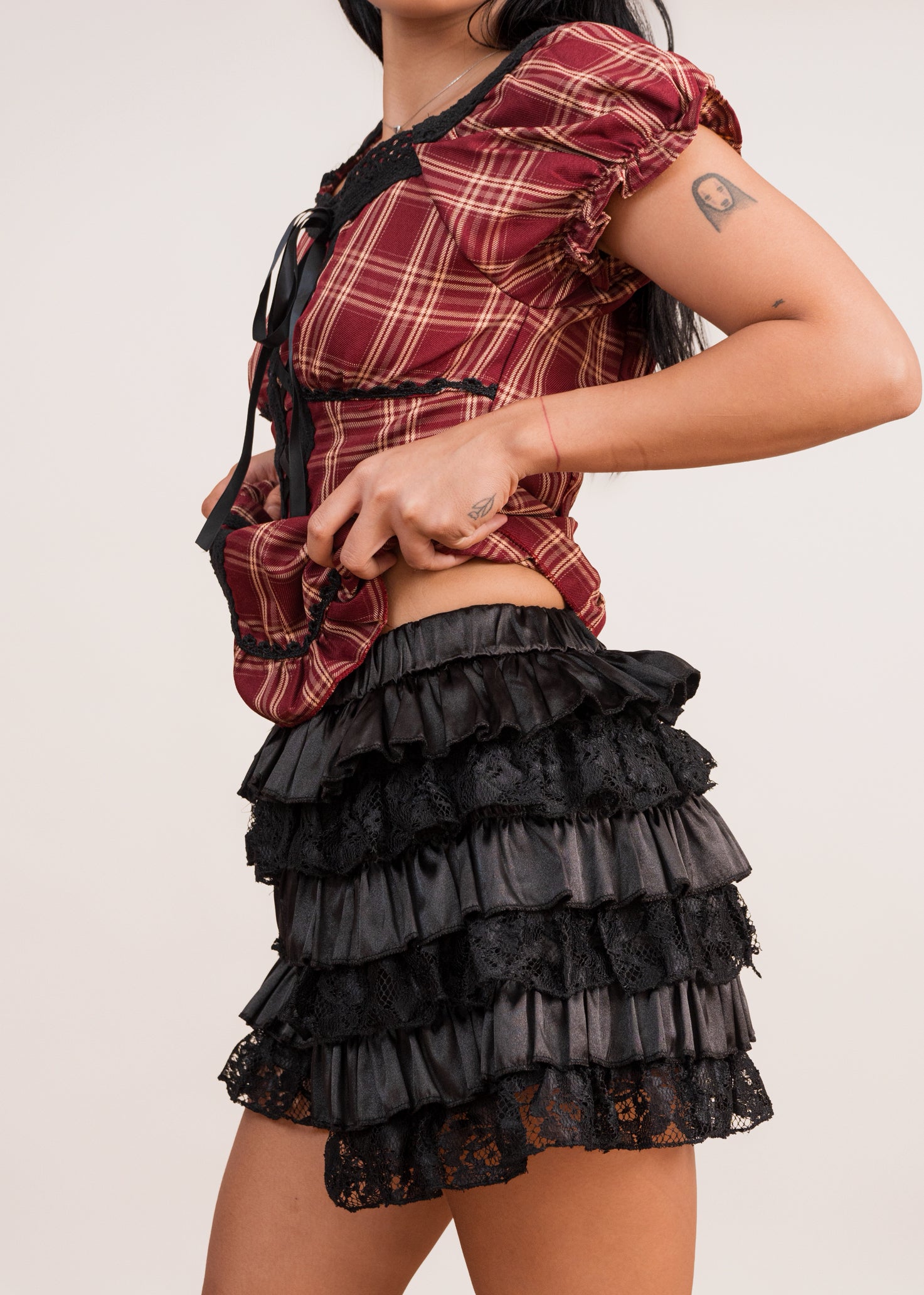 Crimson Noir Ruffle Set