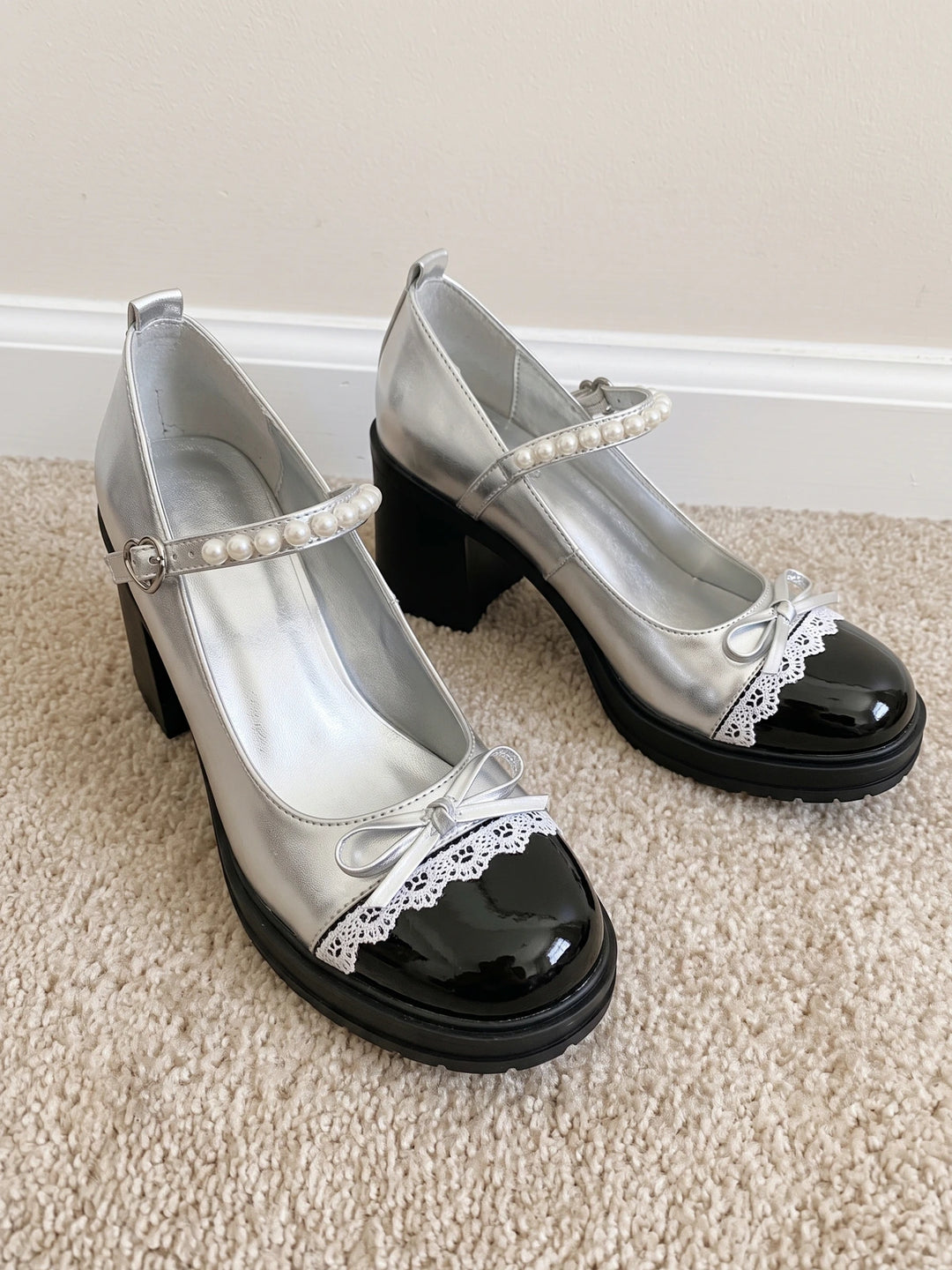 Serena Lace-Trimmed Heels