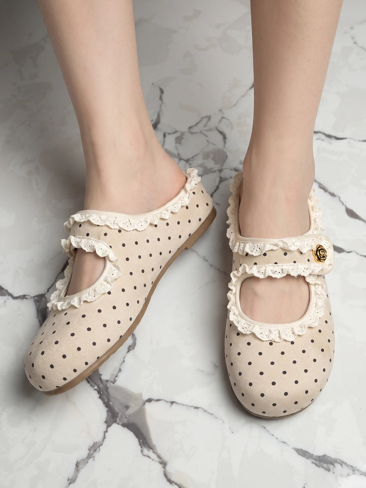 Francette Polka Dot Lace Mules