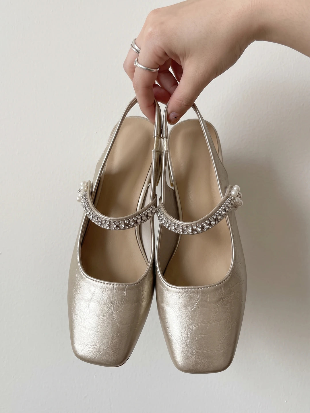 Melisande Rhinestone Champagne Sandals