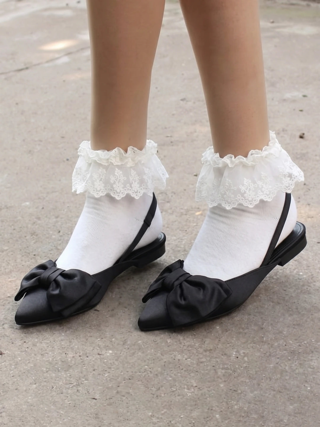 Babetaine Satin Bow Slingback Flats