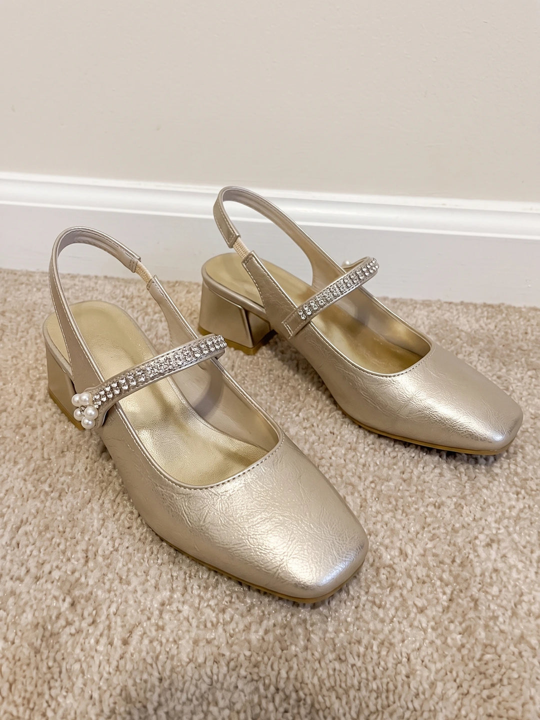 Melisande Rhinestone Champagne Sandals