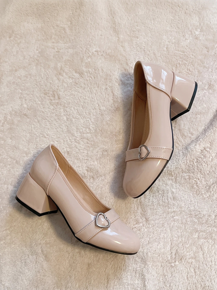 Amelotte Nude Patent Mary Jane Heels