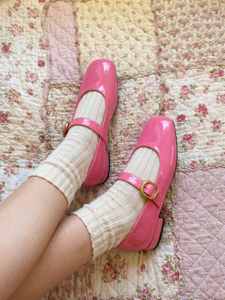 Zorionne Patent Mary Jane Flats