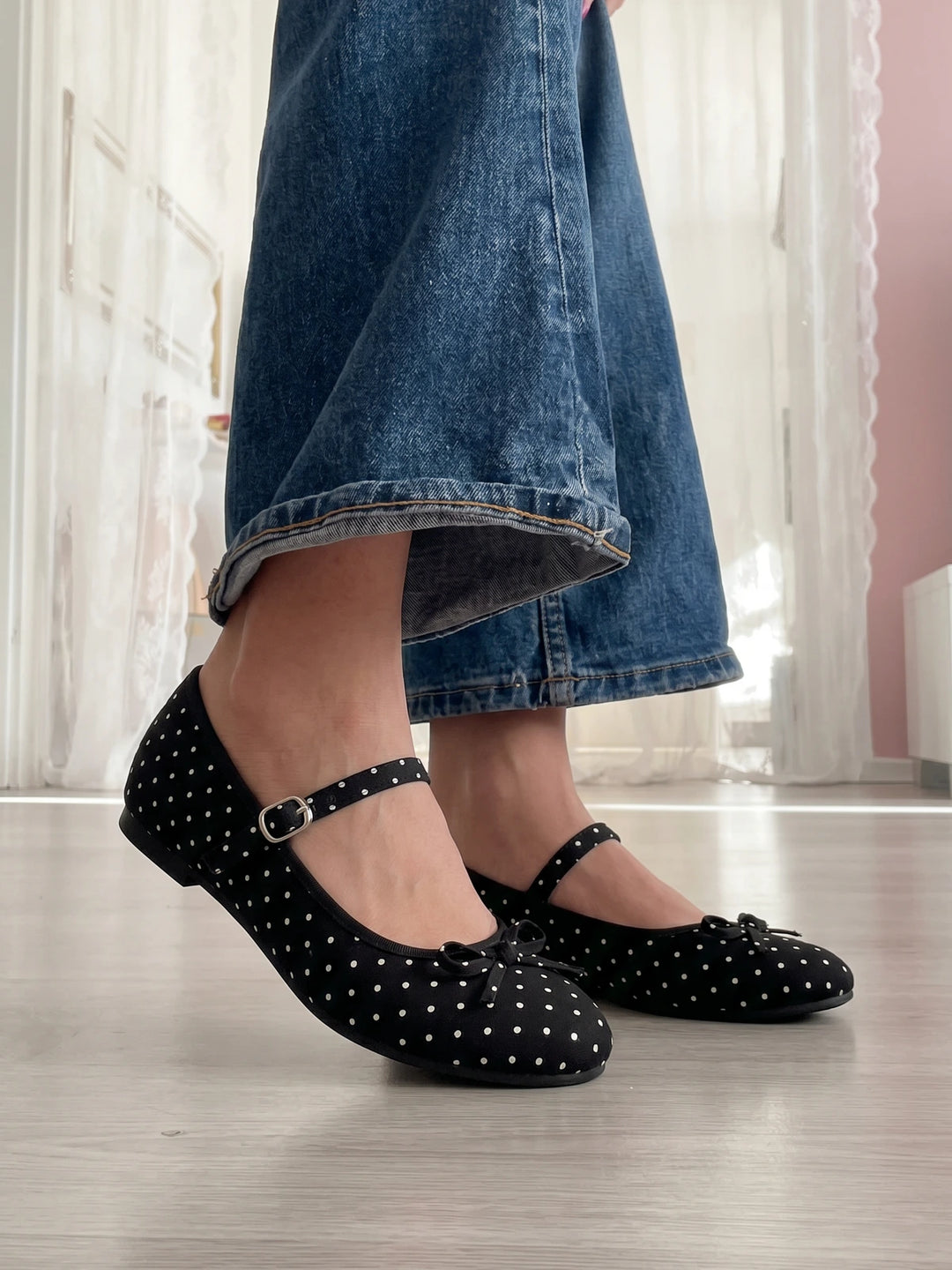 Elodie Polka Mary Jane Flats
