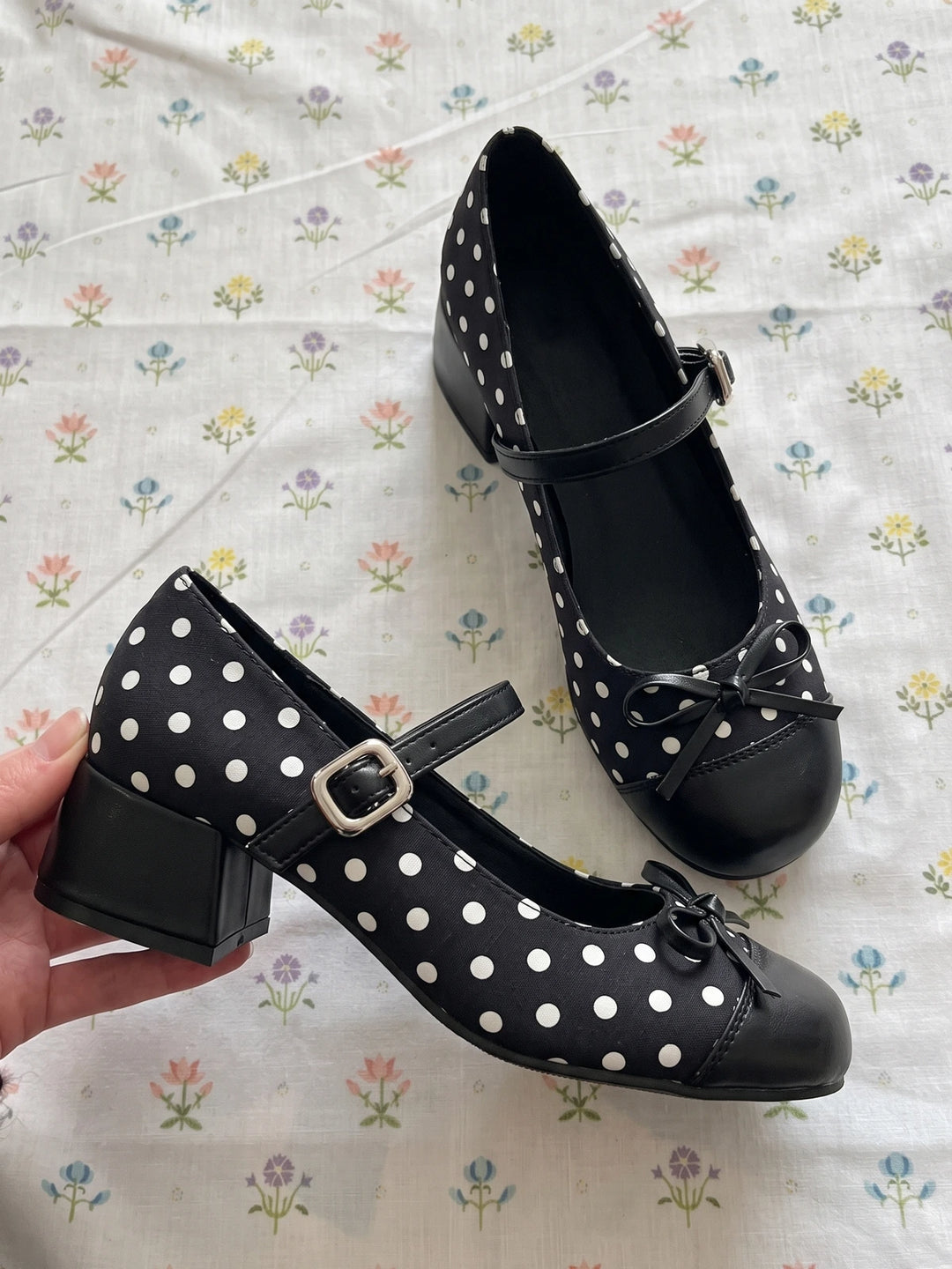 Solene Polka Dot Mary Jane Heels