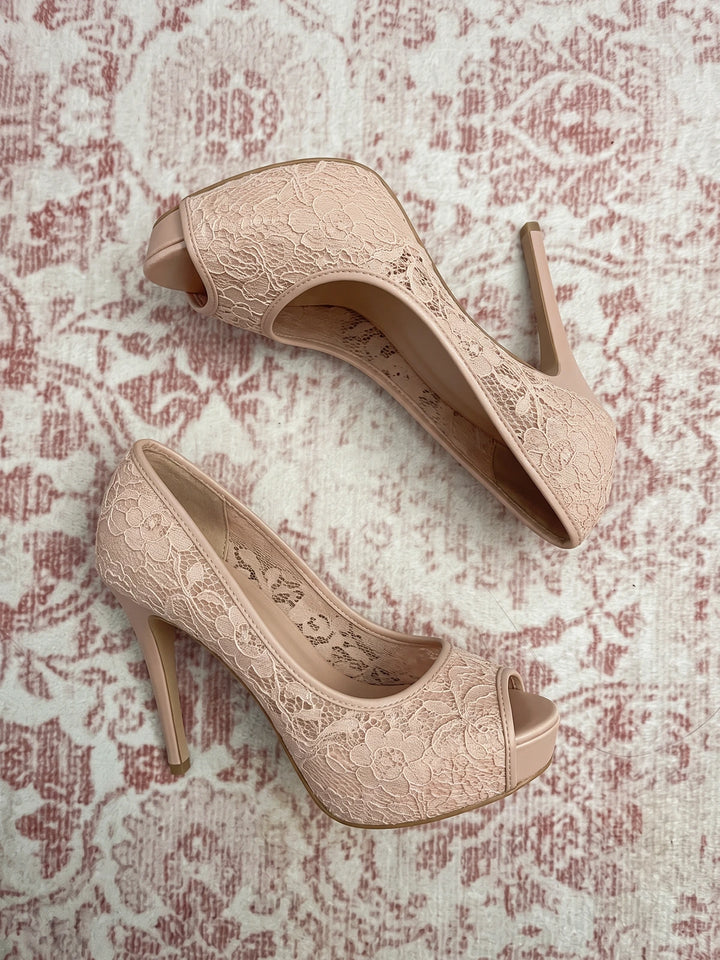 Mignettienne Floral Lace Stiletto Heels