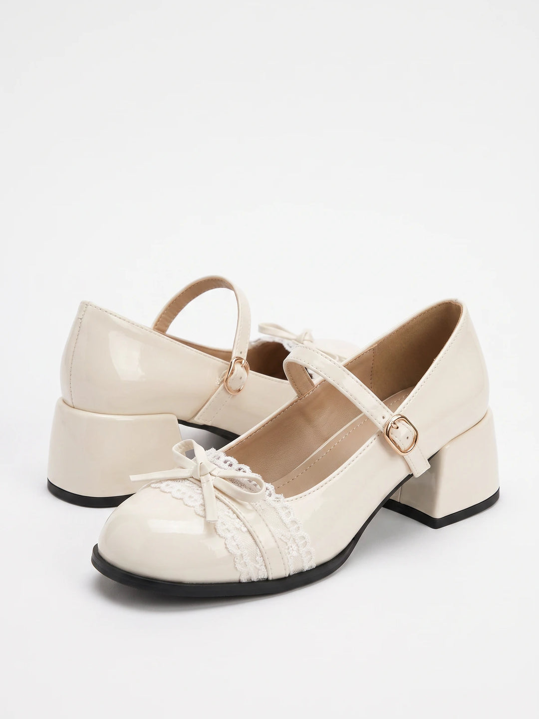 Rosalinde Lace Bow Mary Jane Heels