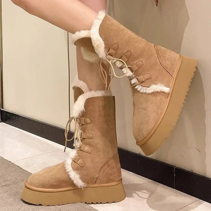 Two-Way Fleece Winter Snow Boots