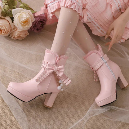 Sweet High Heel Ankle Boots