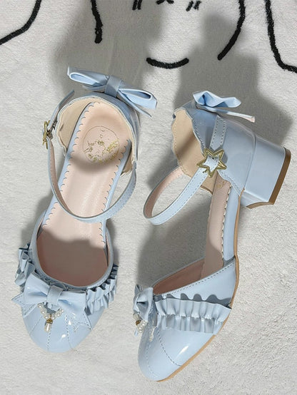 Pearl Bow Round-Toe Lolita Heels