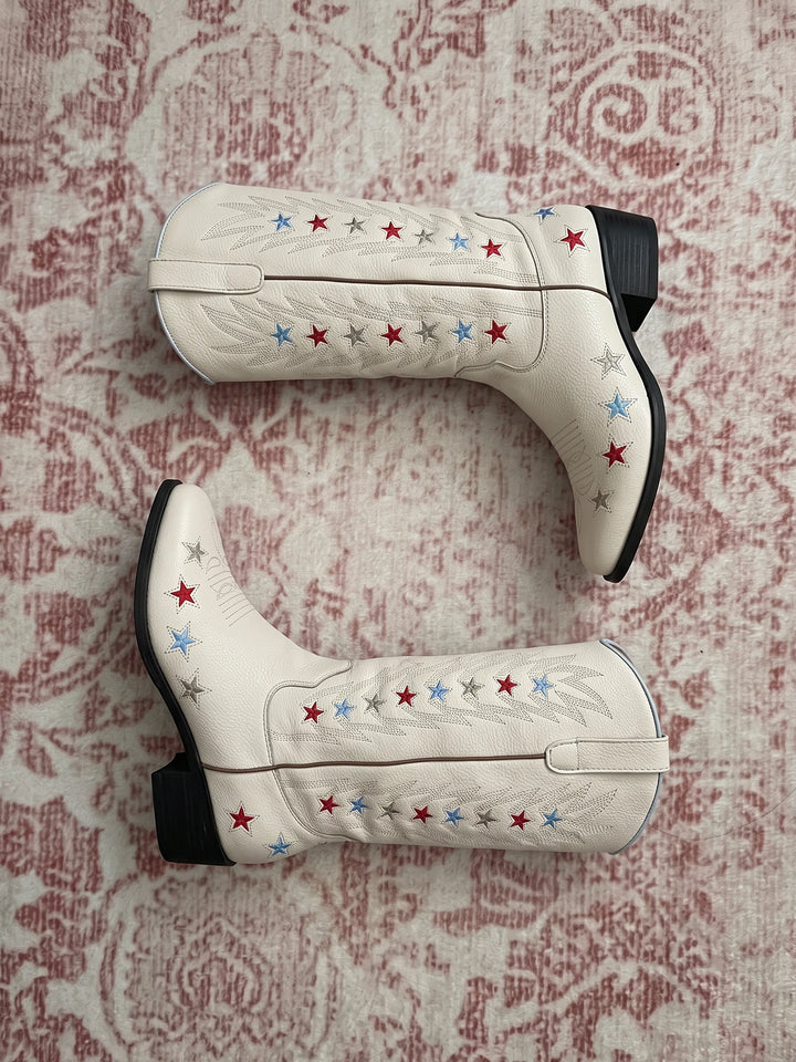 Mignettelle Embroidered Star Cowboy Boots