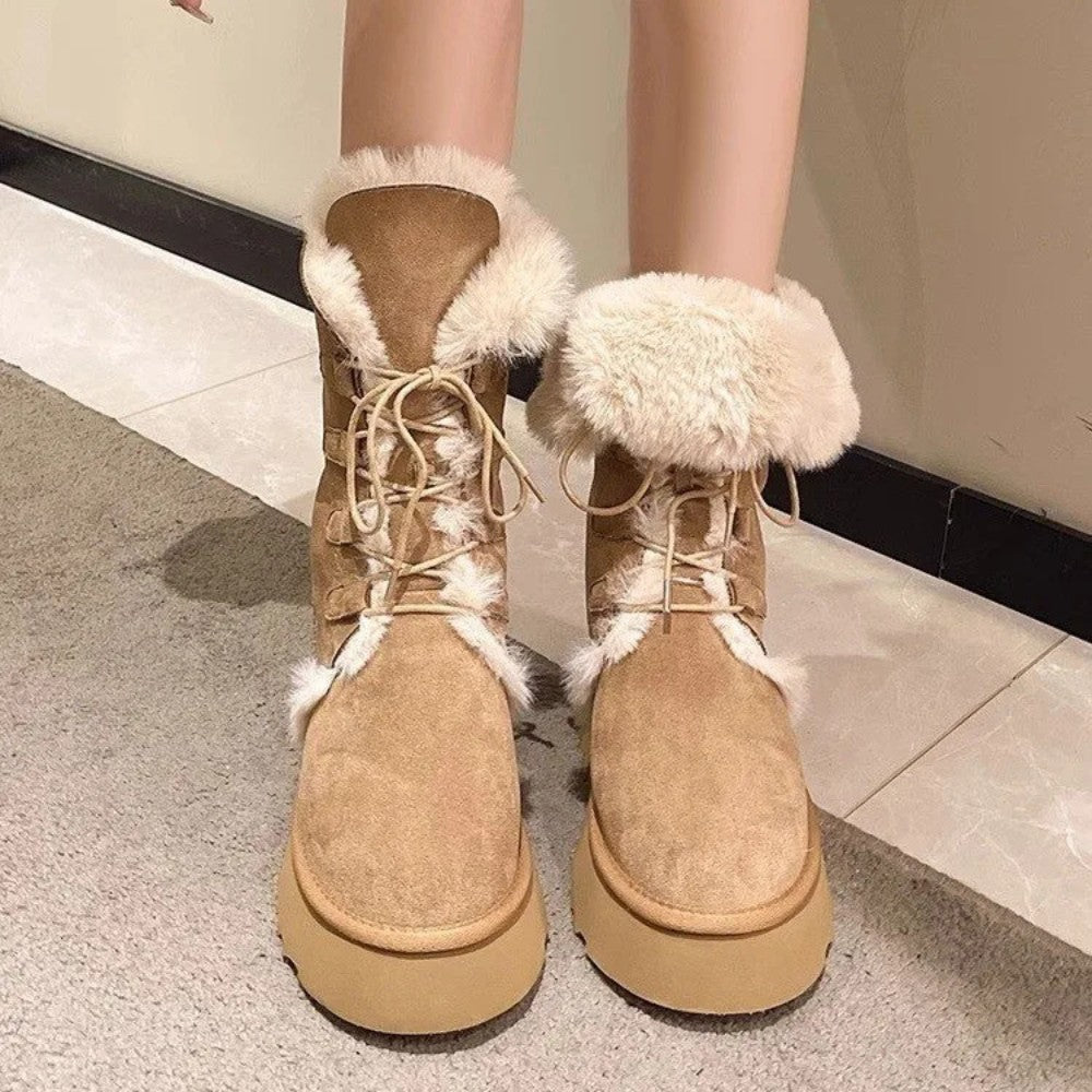 Two-Way Fleece Winter Snow Boots