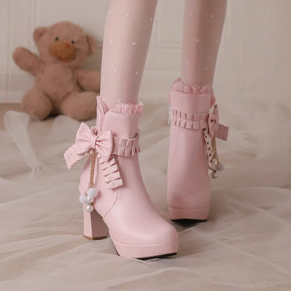 Sweet High Heel Ankle Boots