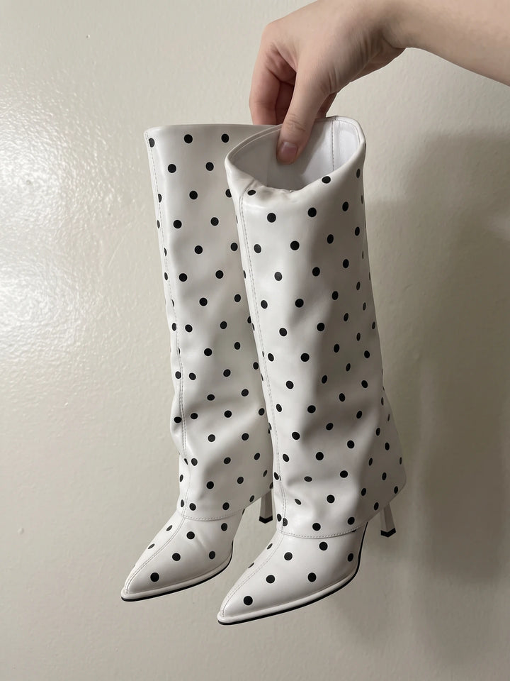Florine Polka Dot Stiletto Boots