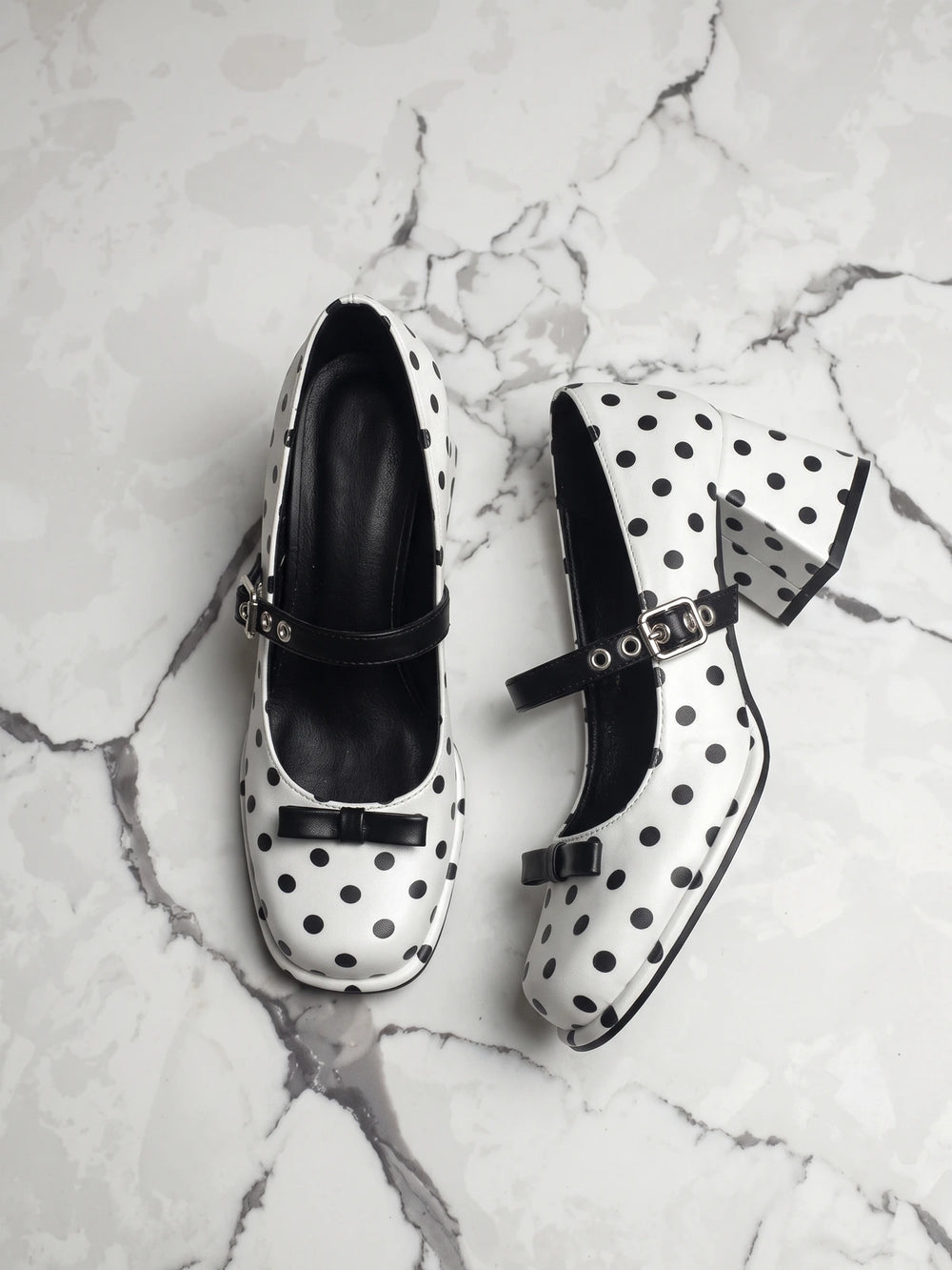 Zibeline Polka Dot Bow Mary Jane Heels