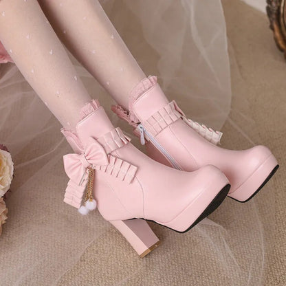 Sweet High Heel Ankle Boots